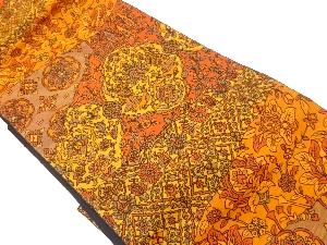 華紋に向かい鶴・花唐草模様織出し名古屋帯